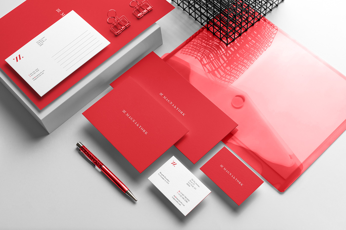 logo design realestate Stationery print Logotype identity red minimal business card