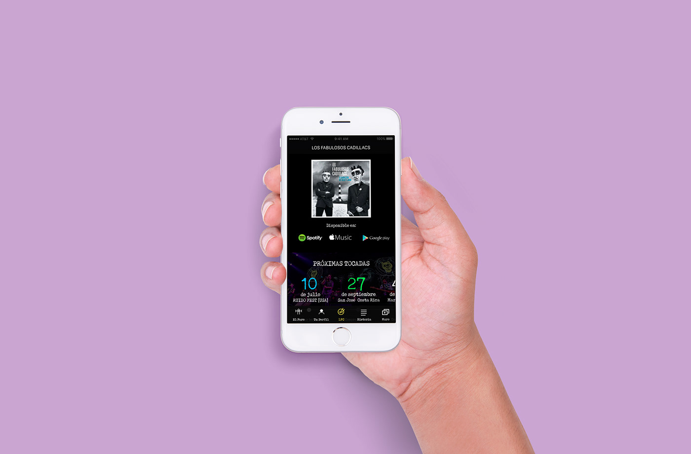 ads app app design designapps estrategia digital  fabulosos cadillacs Interface mobile Sony Music UX design