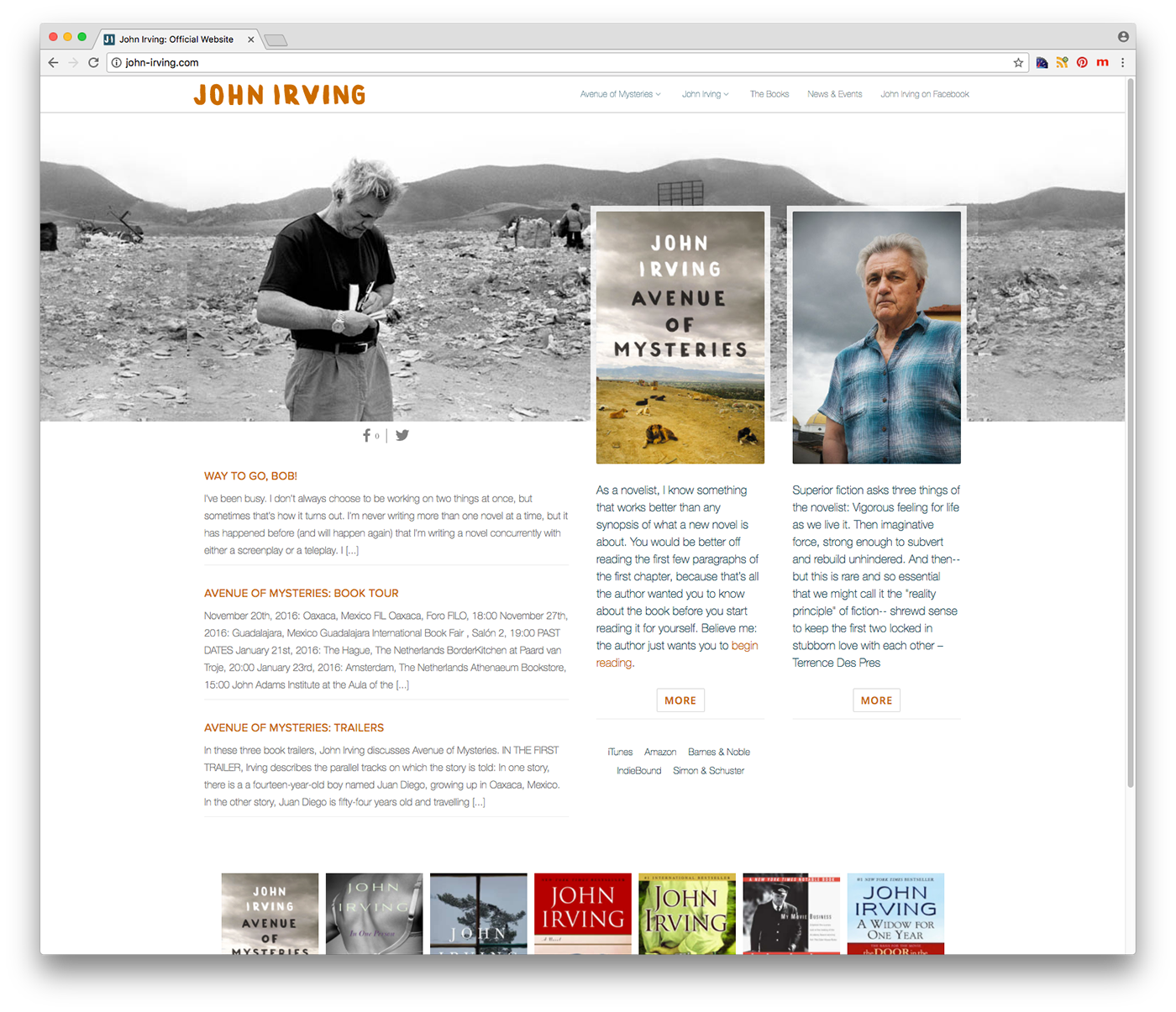 author website book website john irving