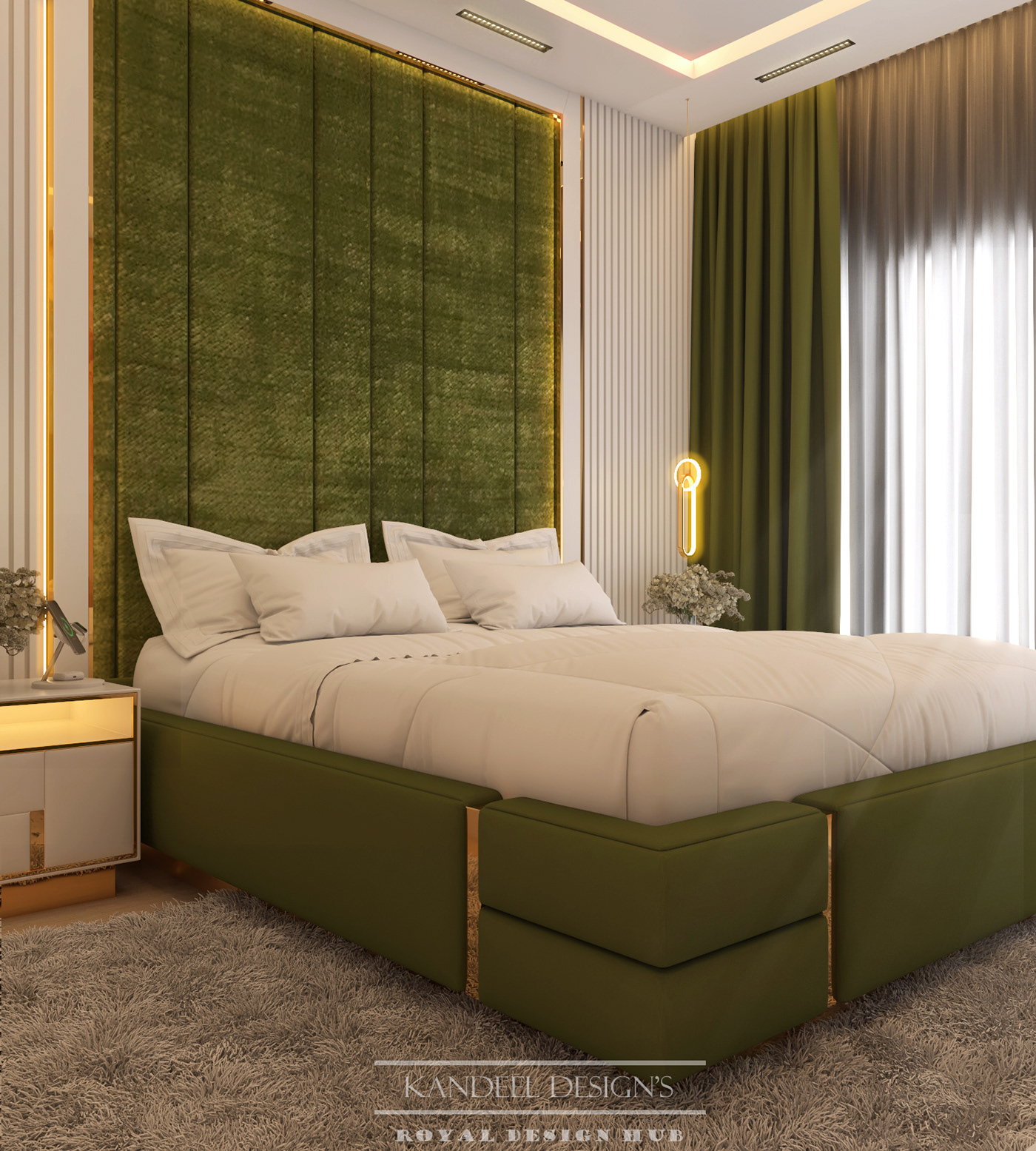 bedroom bed interior design  visualization architecture modern master bedroom apartment olive luxury