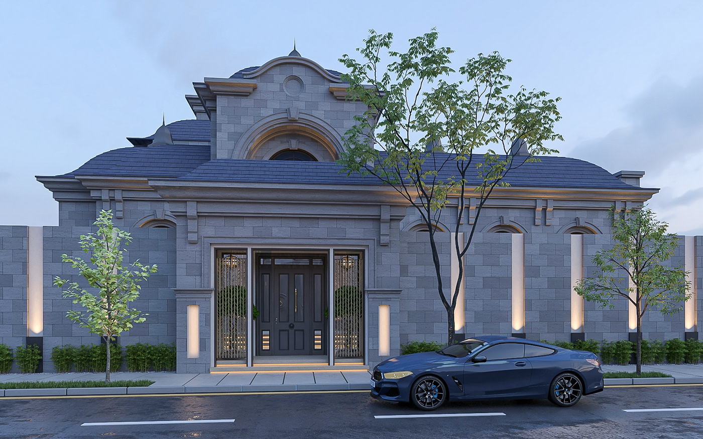 architecture visualization exterior Render 3ds max vray new classic palace luxury visual identity