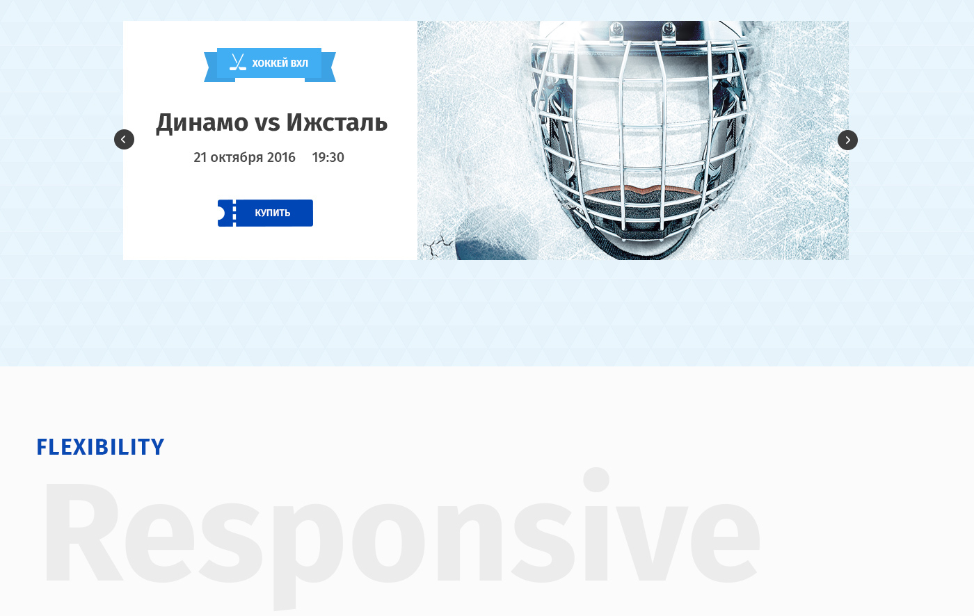 Website hockey Webdesign design UI ux site Interface sport Responsive