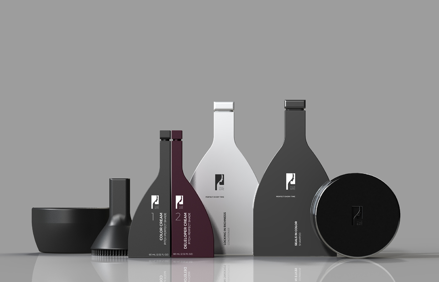 Hair Product Packaging color visual identity minimal modern futuristic packaging design conceptual adobeawards