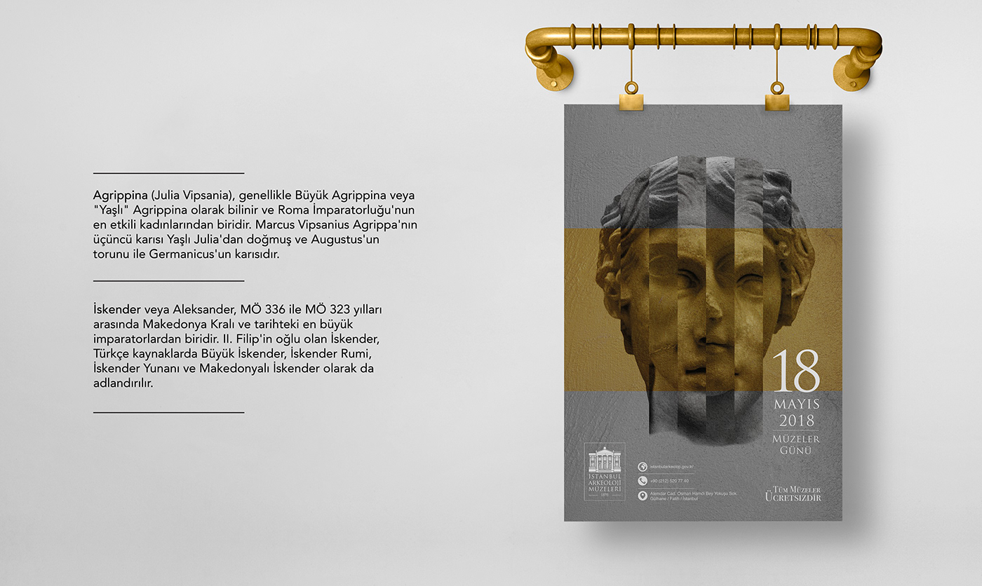 banner statue graphic design  poster museum archaeology Promotional Products promotional photography Archeology Museum arkeoloji müzesi