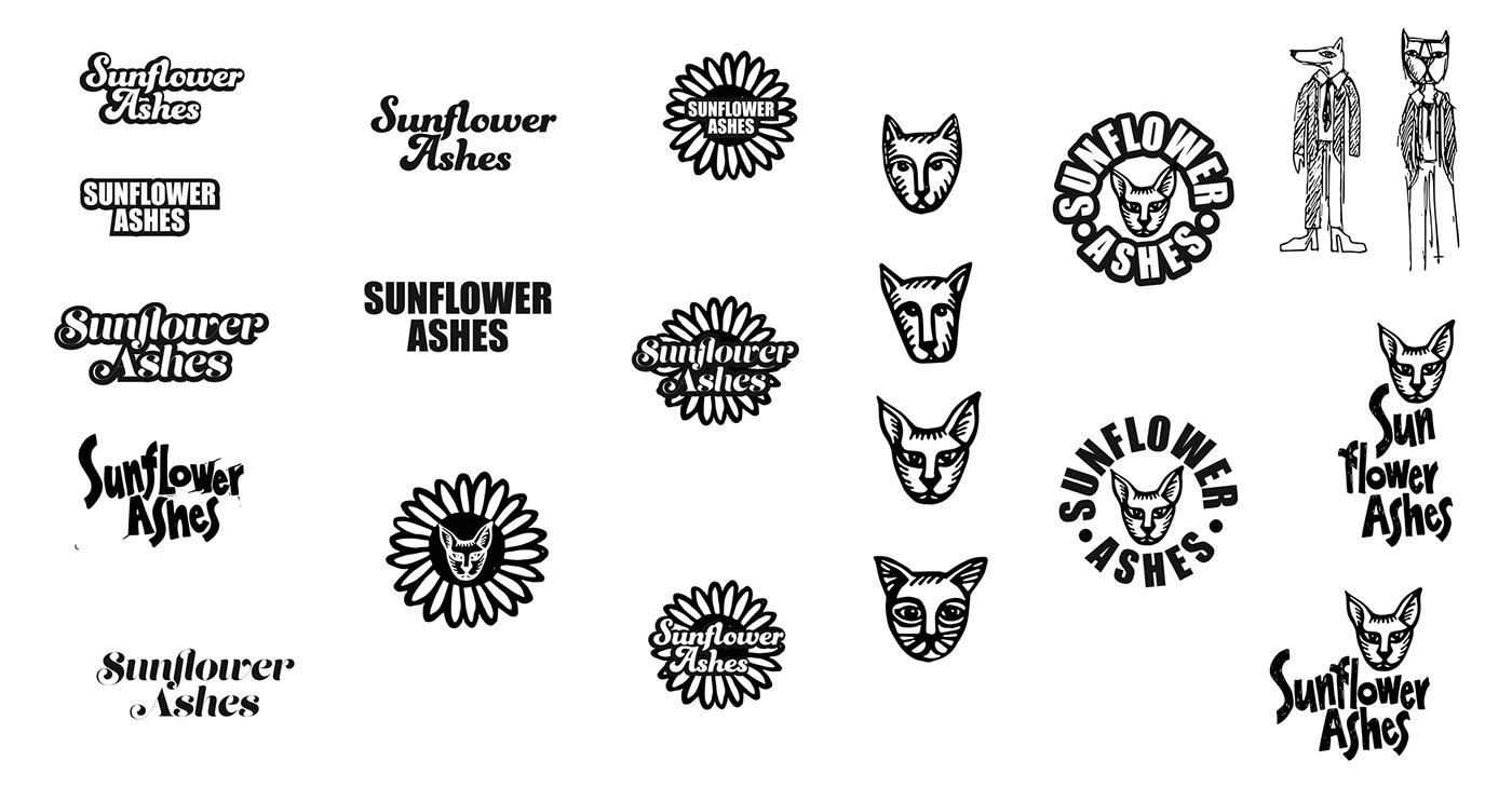 Logo Design branding  musicbandlogo ILLUSTRATION  blackandwhite grunge folkmusic country music flower