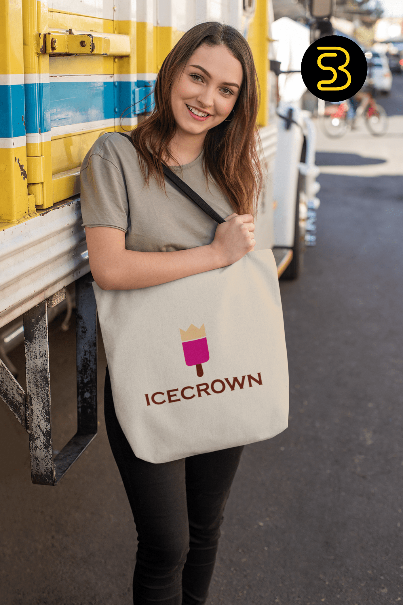 ICE CROWN Logo Design Bag Branding