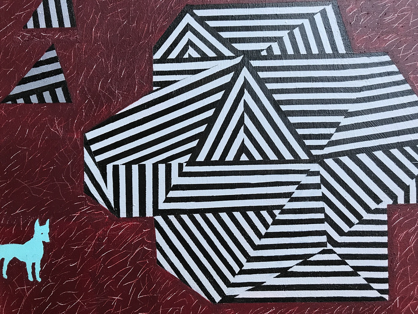 acrylic painting   Geometric Art Paulina varregn tribal neo geo New Geometry abstract contemporary art stripes