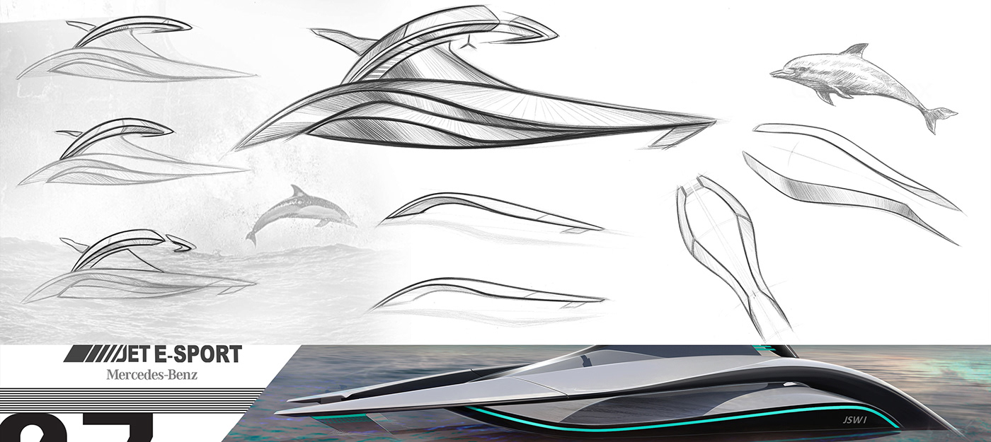 mercedes-benz jet ski cardesign Collaboration Transportation Design automotive   car uniproject Youngbin Lim