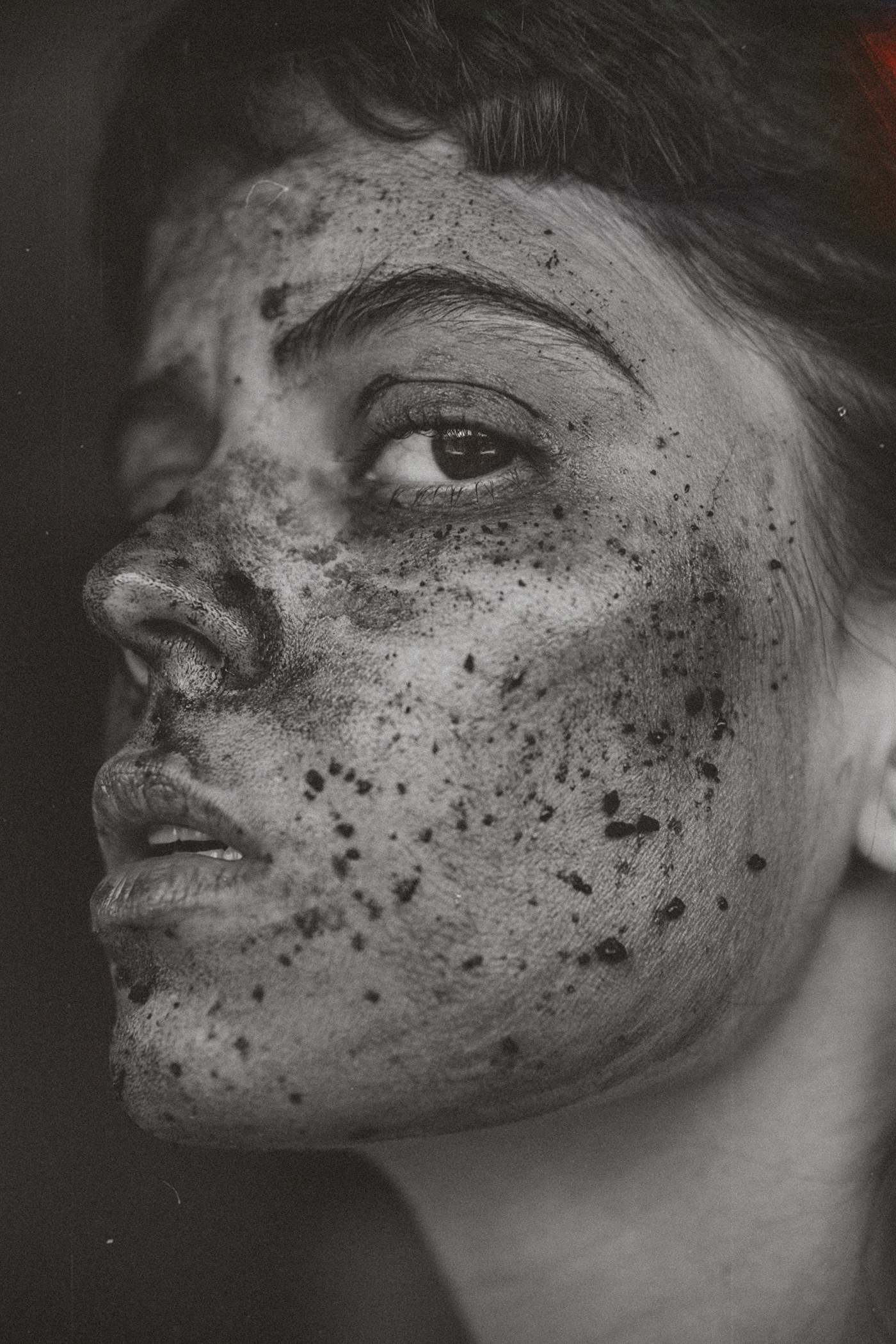 analog blackandwhite editorial face Film   home makeup model newyork portrait