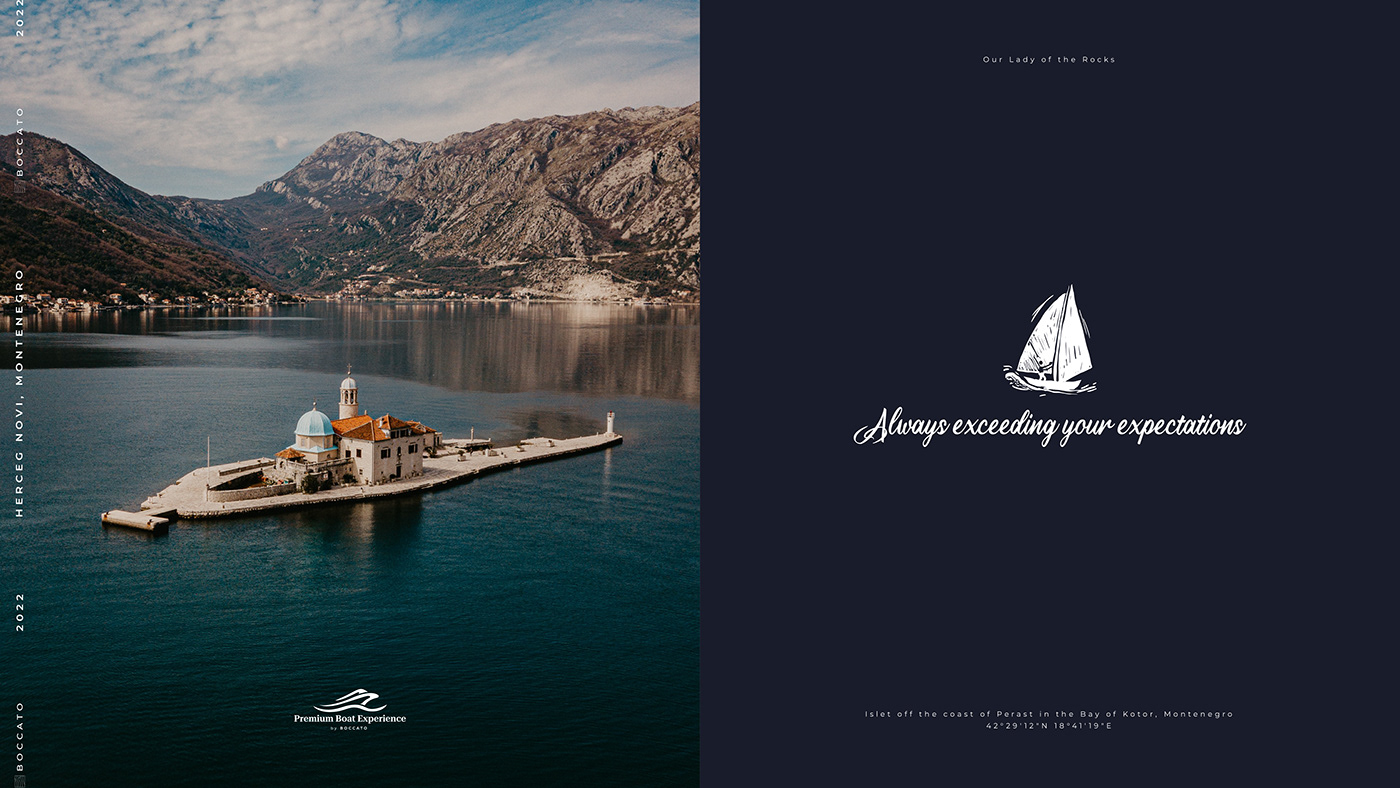 branding  destination Logo Design Minimalism montenegro Ocean sea tourism Travel wave