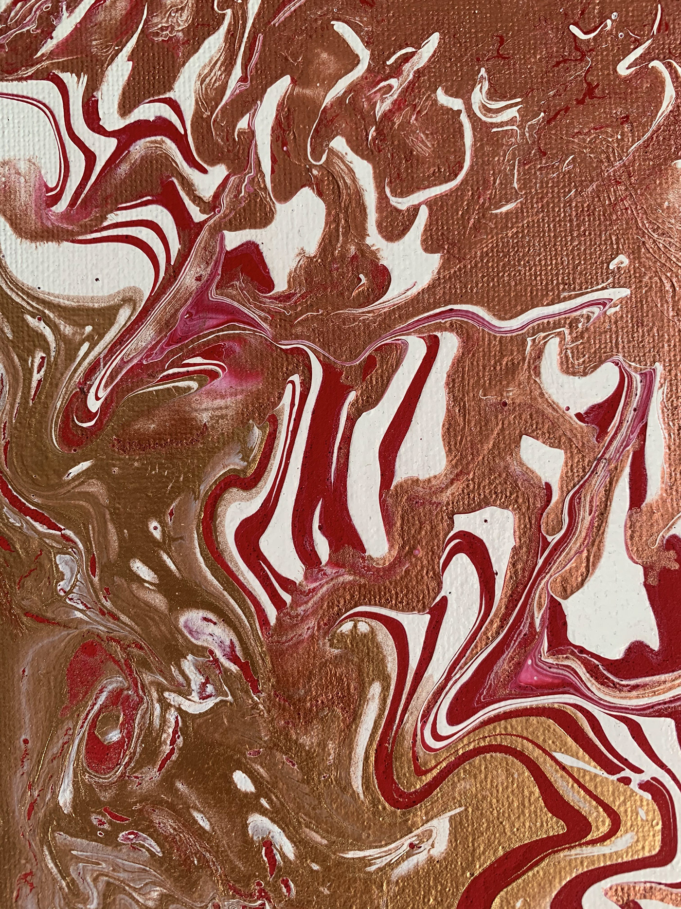 canvas fluidart fluidpaint paint painting   red ROSEGOLD White