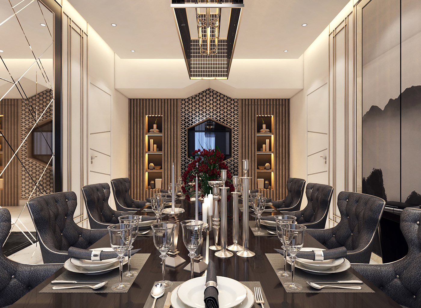 riyadh dining interior design  visualization 3ds max vray architecture modern 3D Saudi Arbia