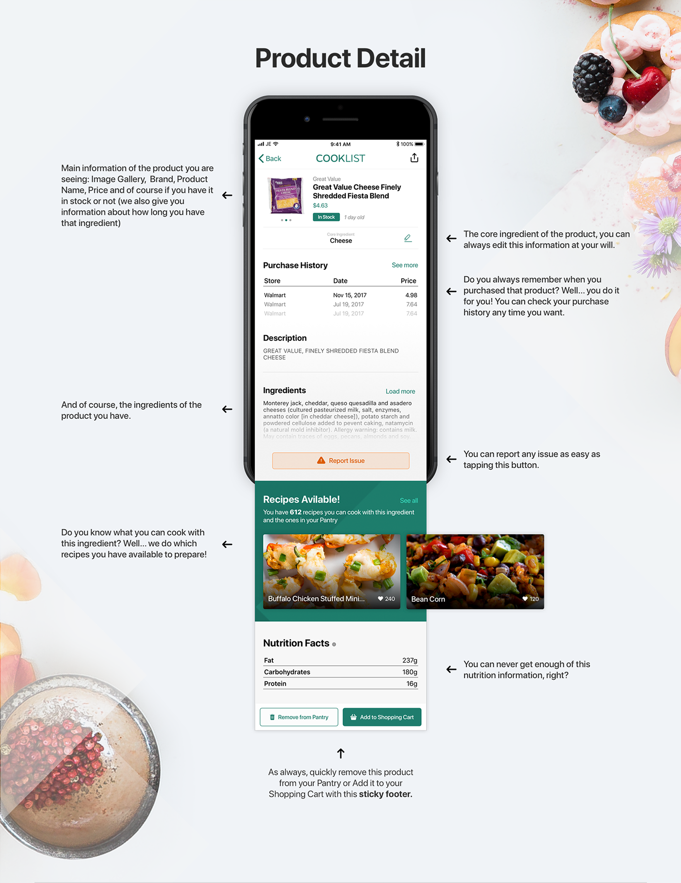 UI ux iOS App Food  cooklist user experience app design app ios Native