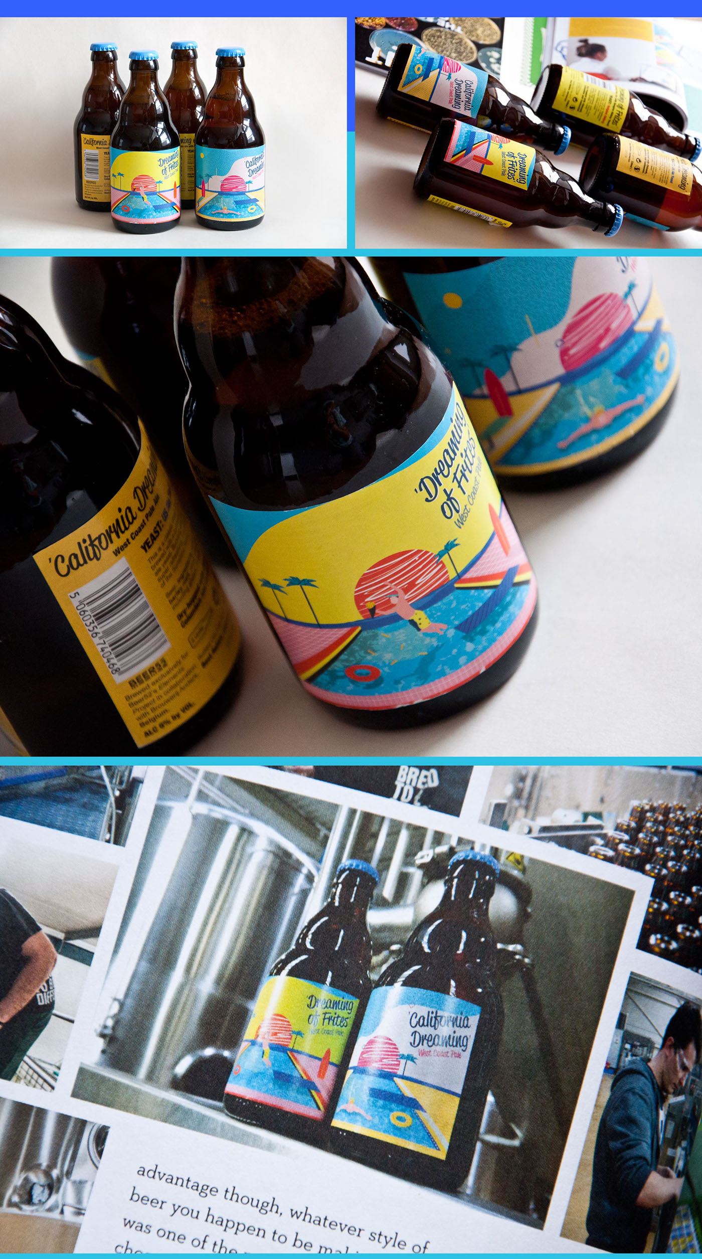 beer Label ILLUSTRATION  pattern California craft Packaging summer
