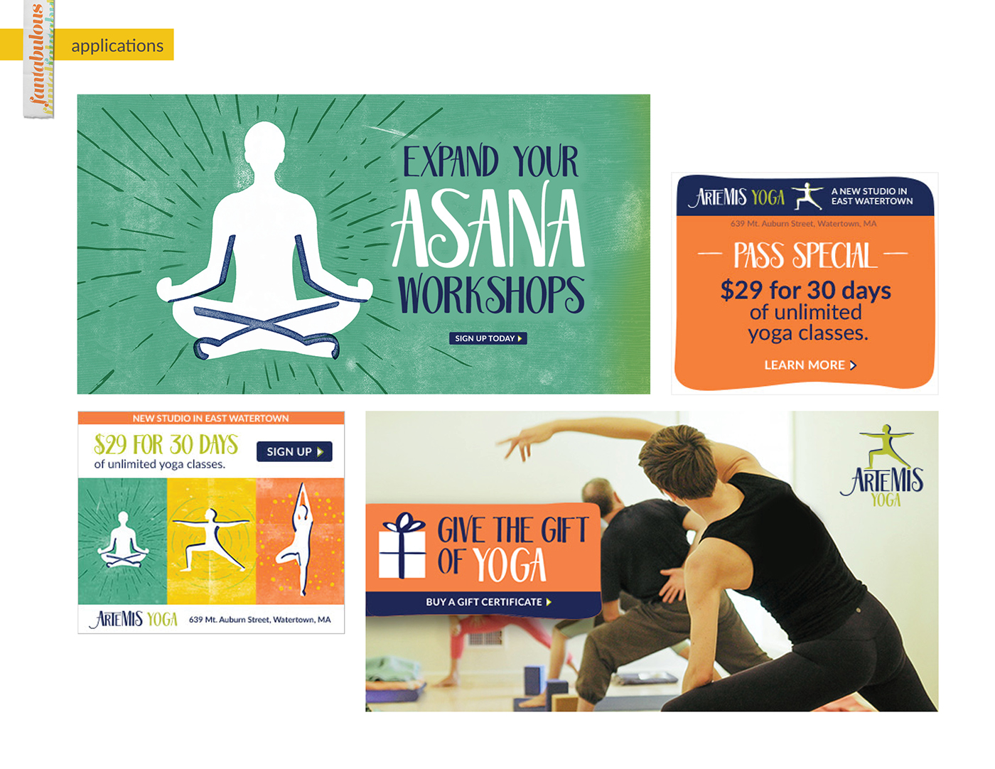 logo Yoga Signage stationary branding  visual identity store front brand identity print design  graphic design 