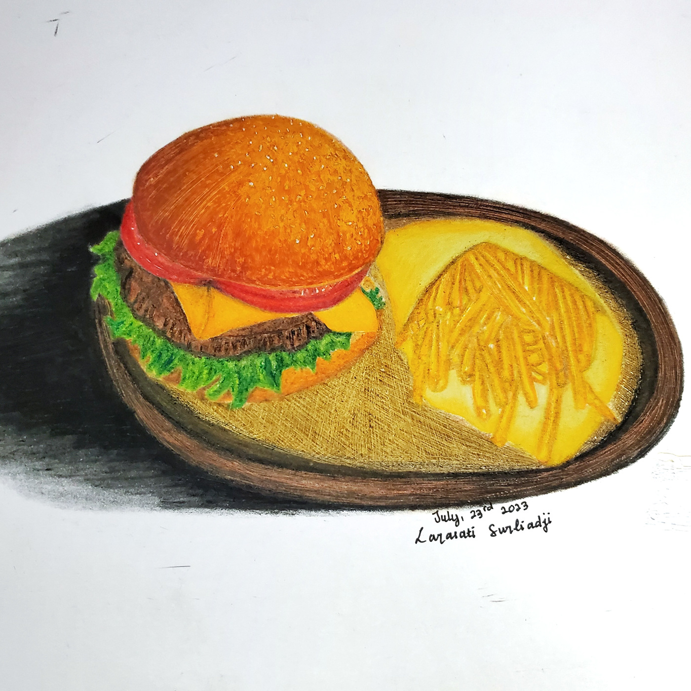 art Drawing  oil pastel culinary art