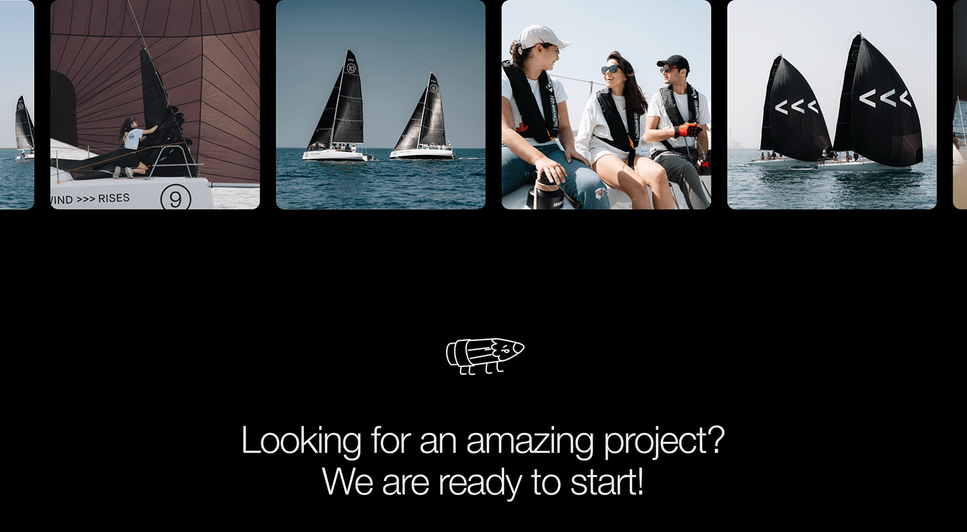 A photo of the brand's Instagram story, featuring four images that showcase their sailing event and 