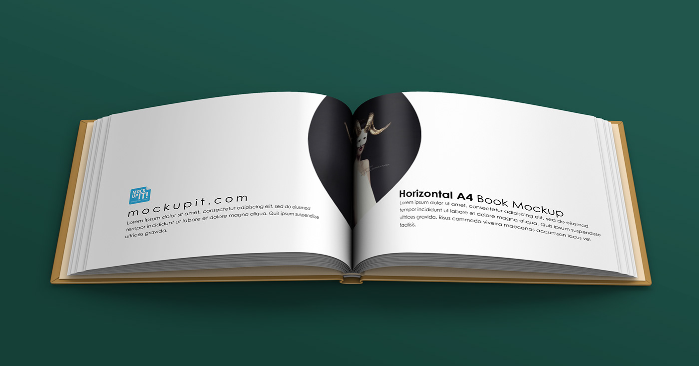 a4 book Mockup Booklet corporate cover print stationary customizable hard cover
