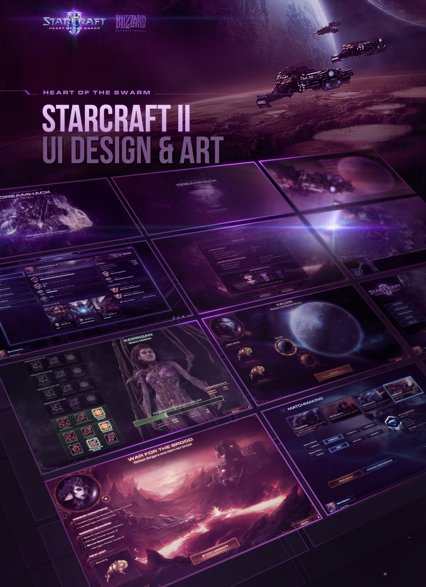 Blizzard blizzard entertainment starcraft StarCraft II Starcraft 2 swarm kerrigan Game Art ui design UI ux design