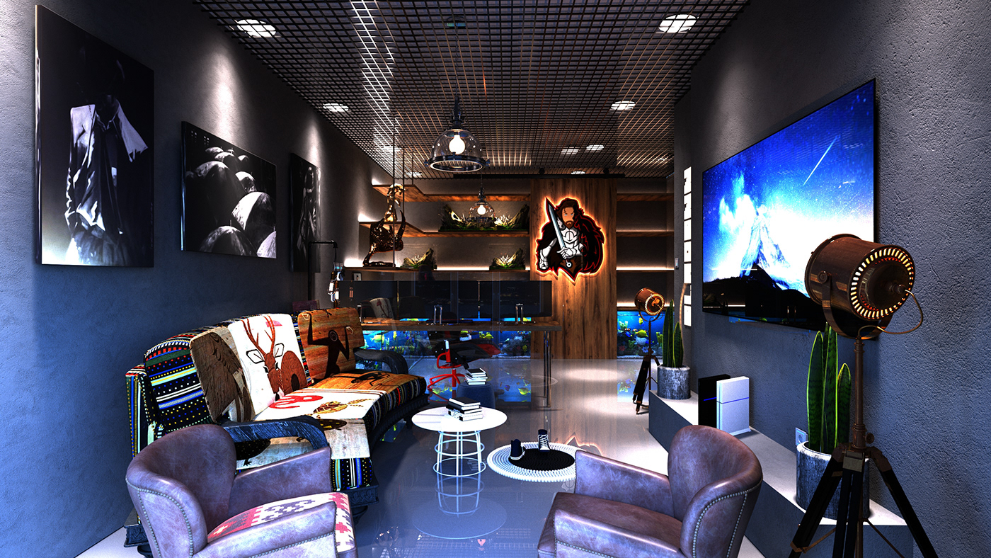 living room corona render  Interior Render