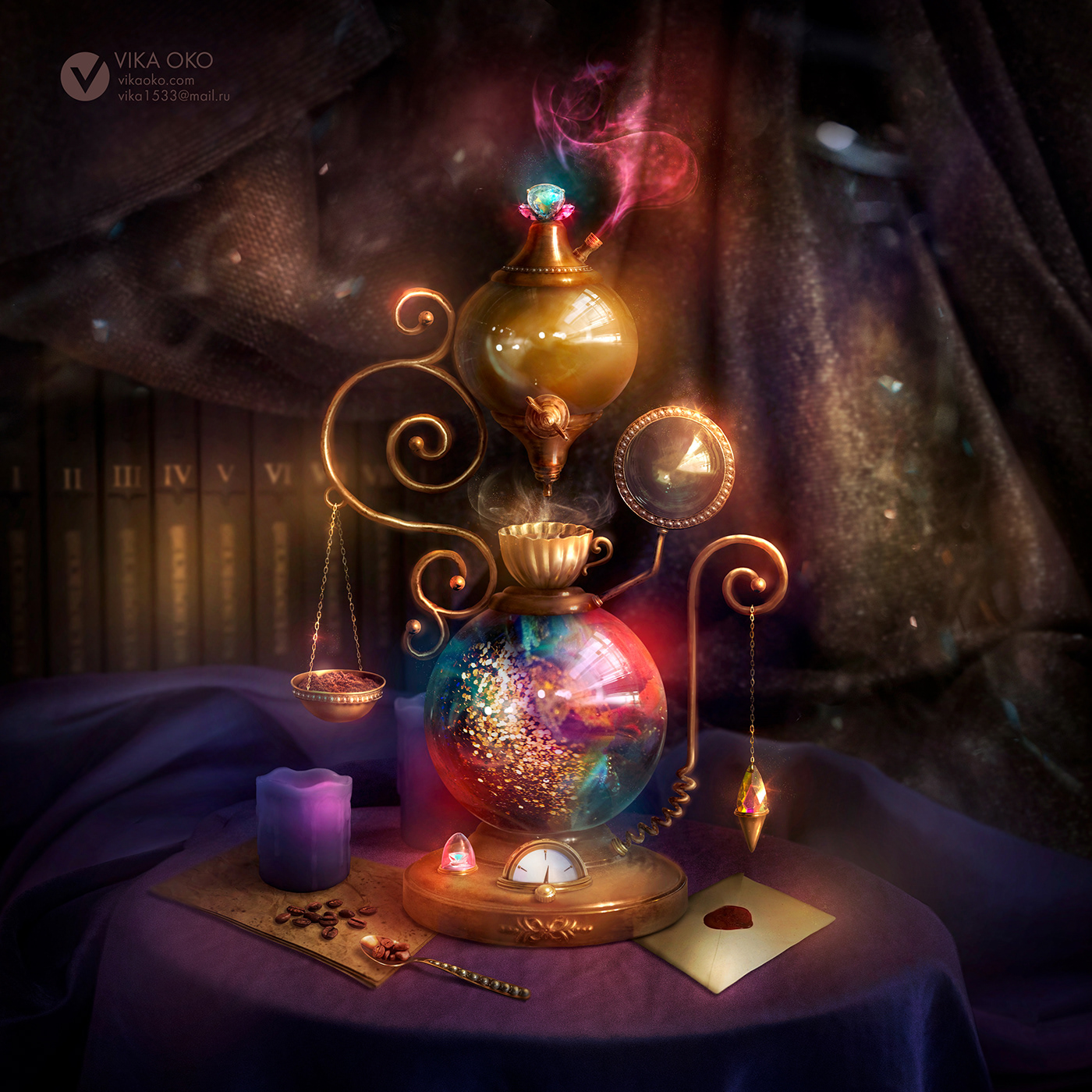 ILLUSTRATION  Digital Art  photo collage Magic   fantasy divination concept Visual Development concept art