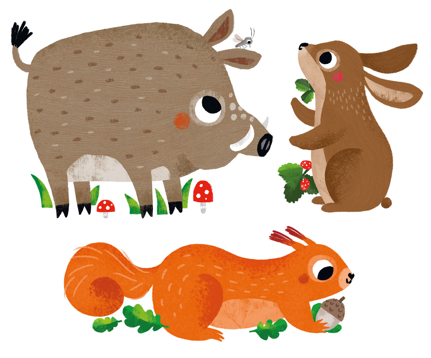 animals children illustration forest forest animals FOX Hedgehog kids illustration puzzle toys toys design
