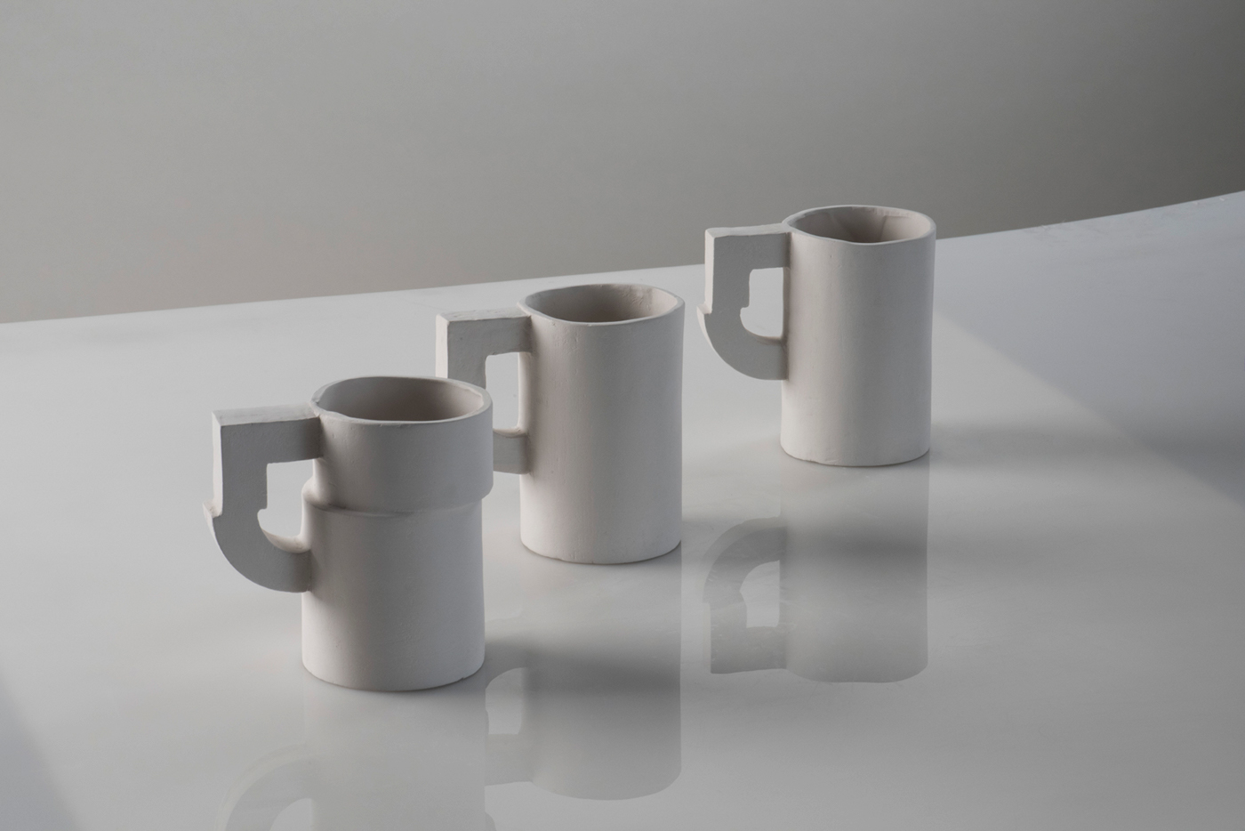 ceramics  cups products 3D handmade clean simple experimental china collectible design graphics