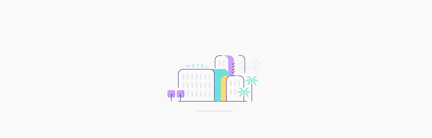 hotel app Startup brand logo Technology tech pictograms ILLUSTRATION  icons