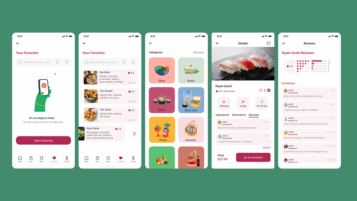 app design CaseStudy Mobile app sushi restaurant UI UI/UX uidesign uxcasestudy fooddelivery foodapp  