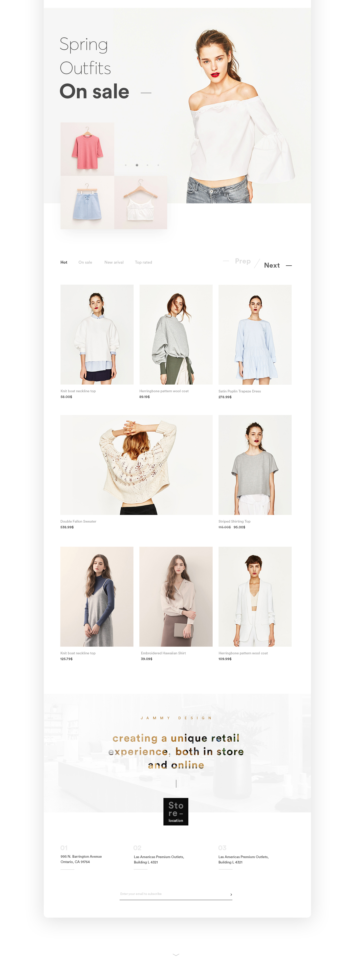 UI ux Webdesign Fashion  Ecommerce buy Theme minimalist Layout Website