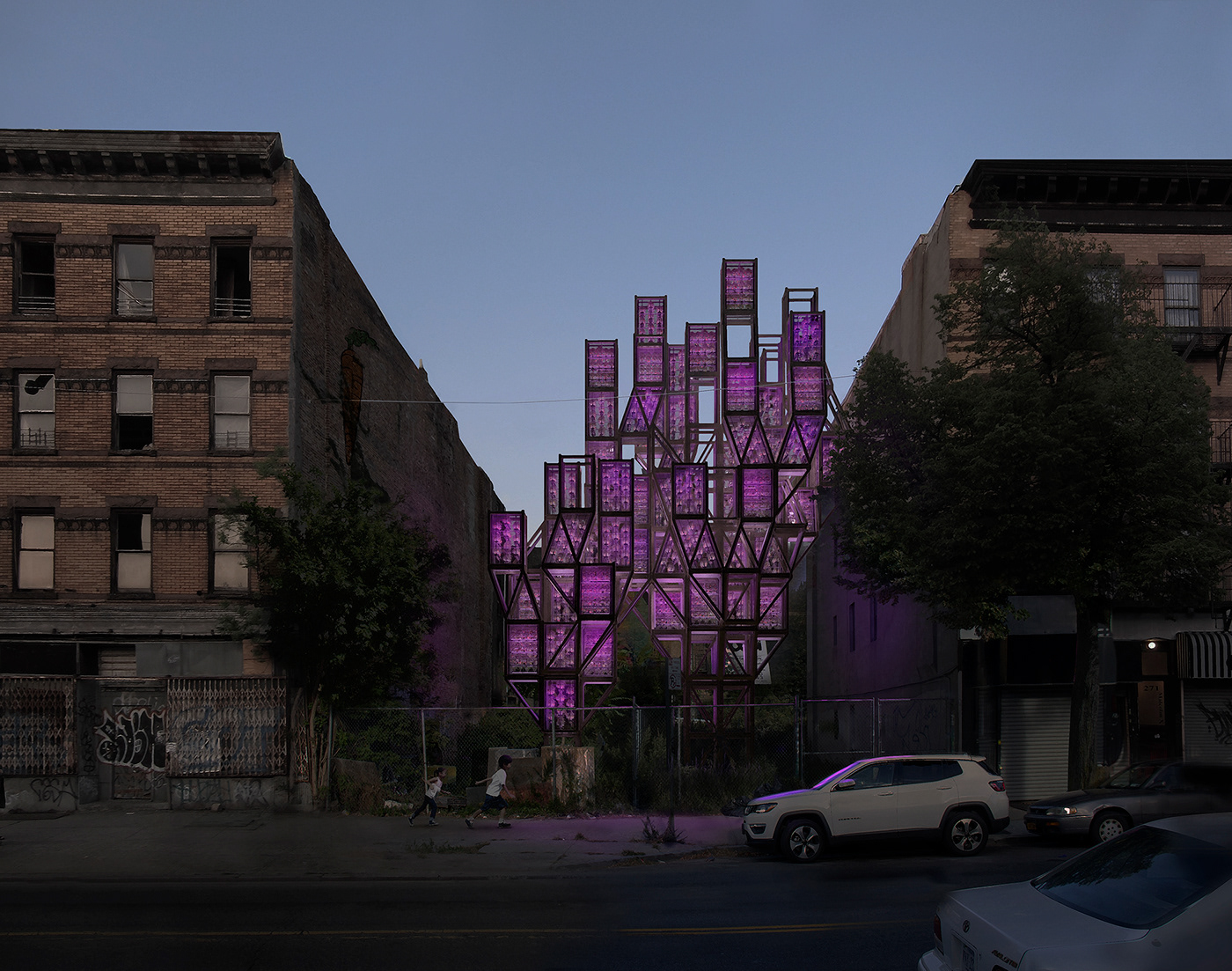 architecture product farm vertical agriculture Brooklyn nyc modular installation interaction