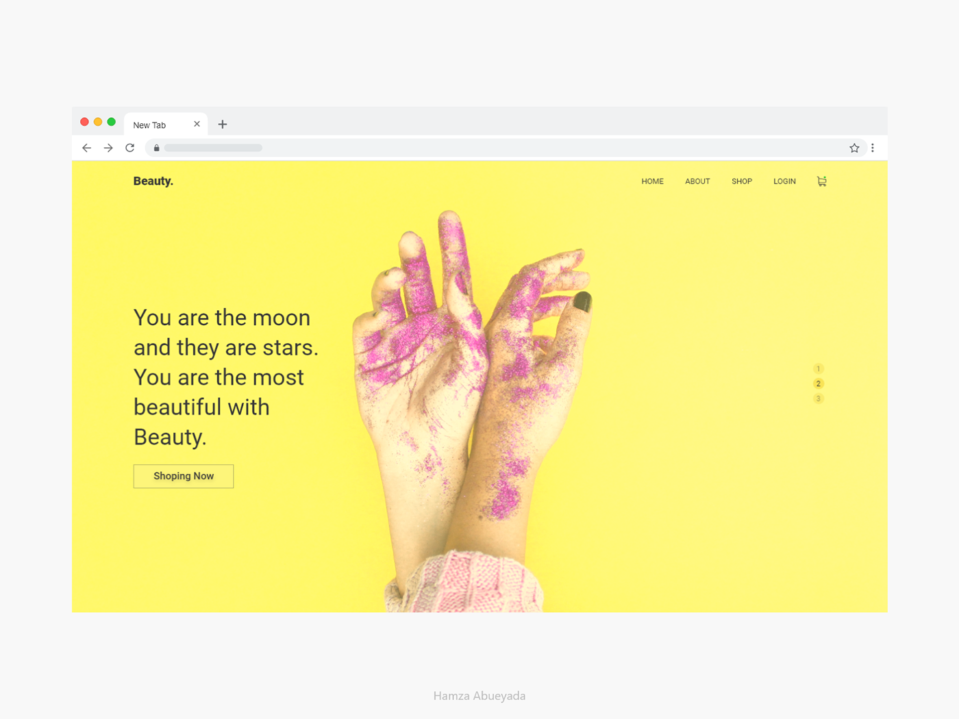 UI ux Website design yellow landing page beauty shop about homepage