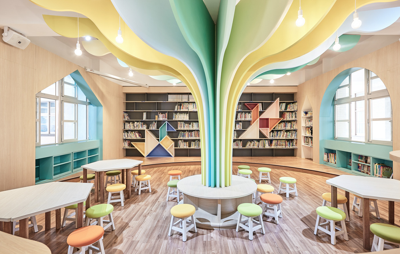 Tree  library taiwan taichung kids read colorful