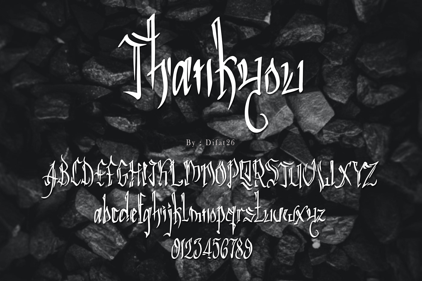 Blackletter font gothic HAND LETTERING ink typography  