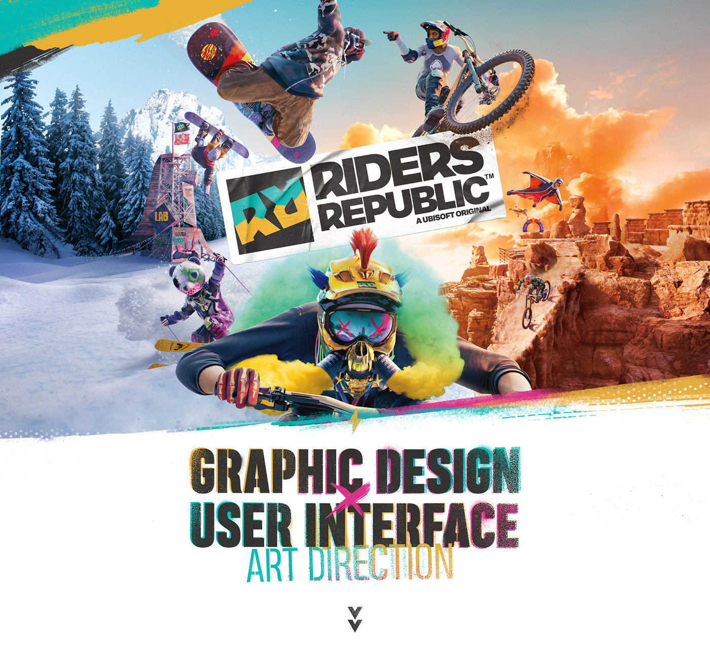 art direction  graphic design  riders republic  sports ubisoft UI/UX user interface video game