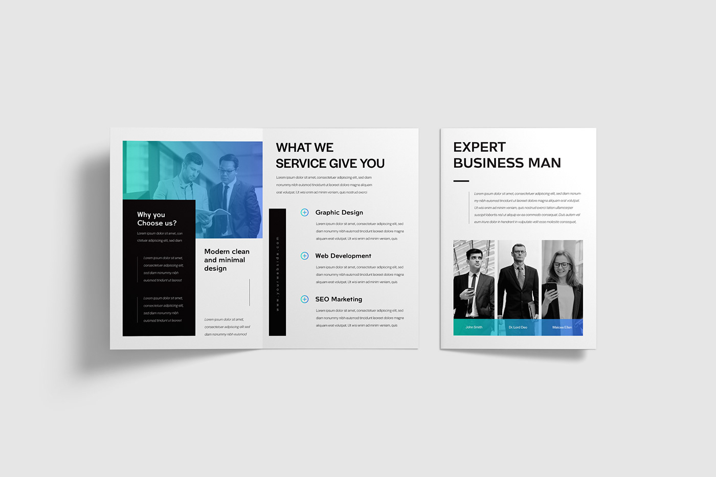 bifold brand identity brochure business clean corporate design Designhatt flyer modern