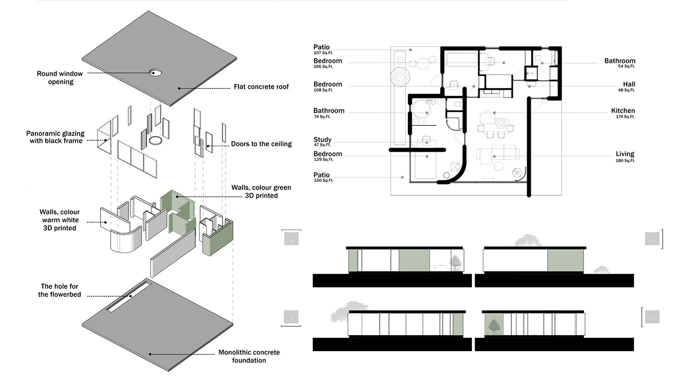 printed 3dprinting design house HOUSE DESIGN interior design  Interior