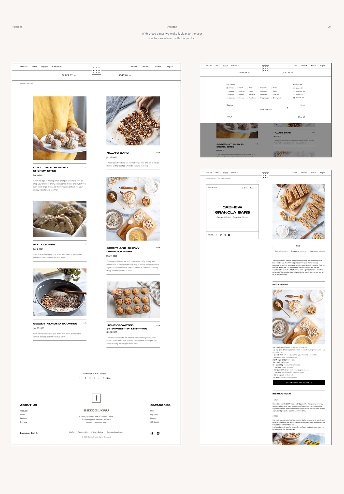 branding  dried fruits e-commerce healthy honey nuts UI/UX web-design Website Food 