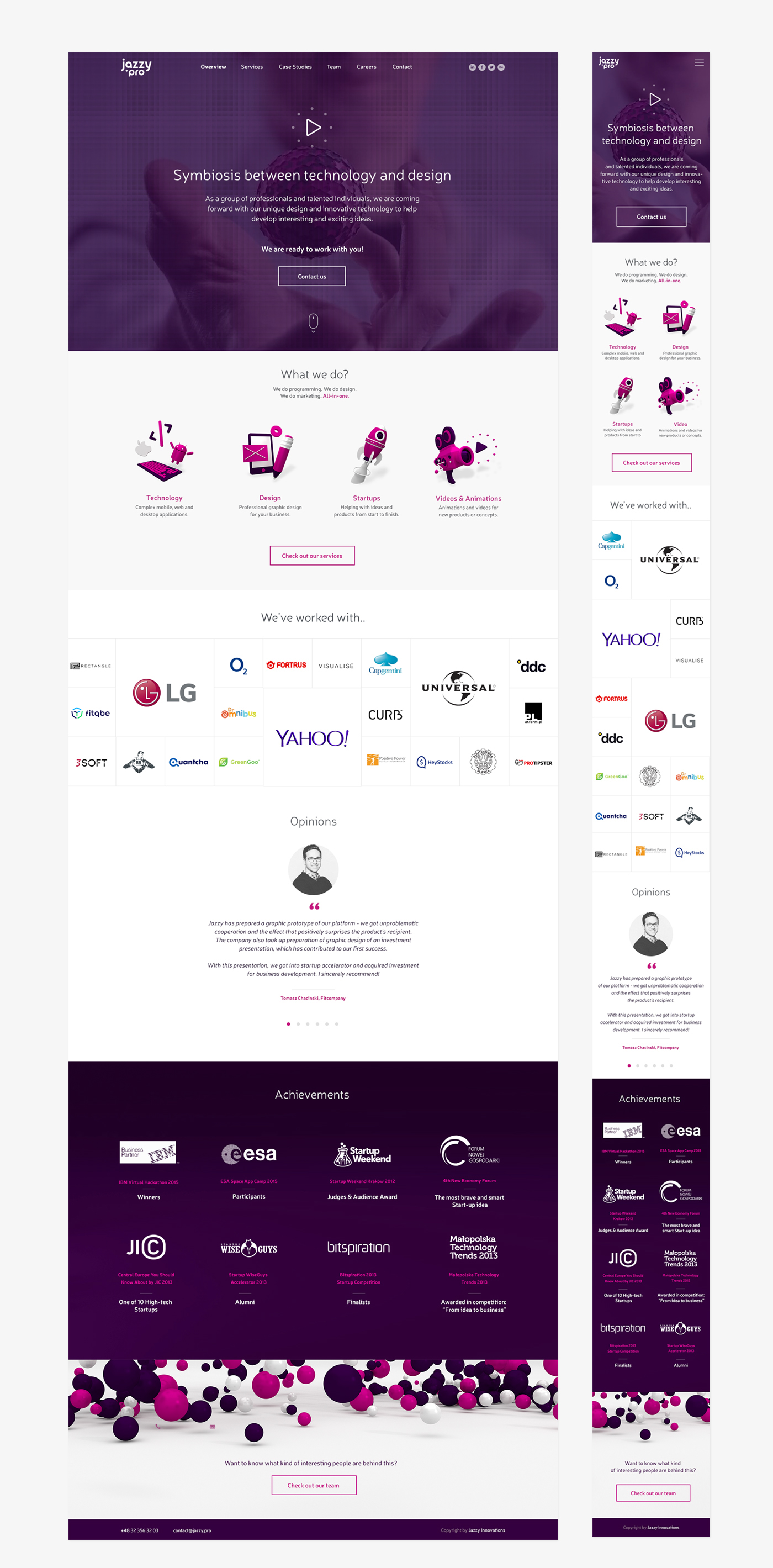 jazzy bubbles pink violet purple design Technology IT startups