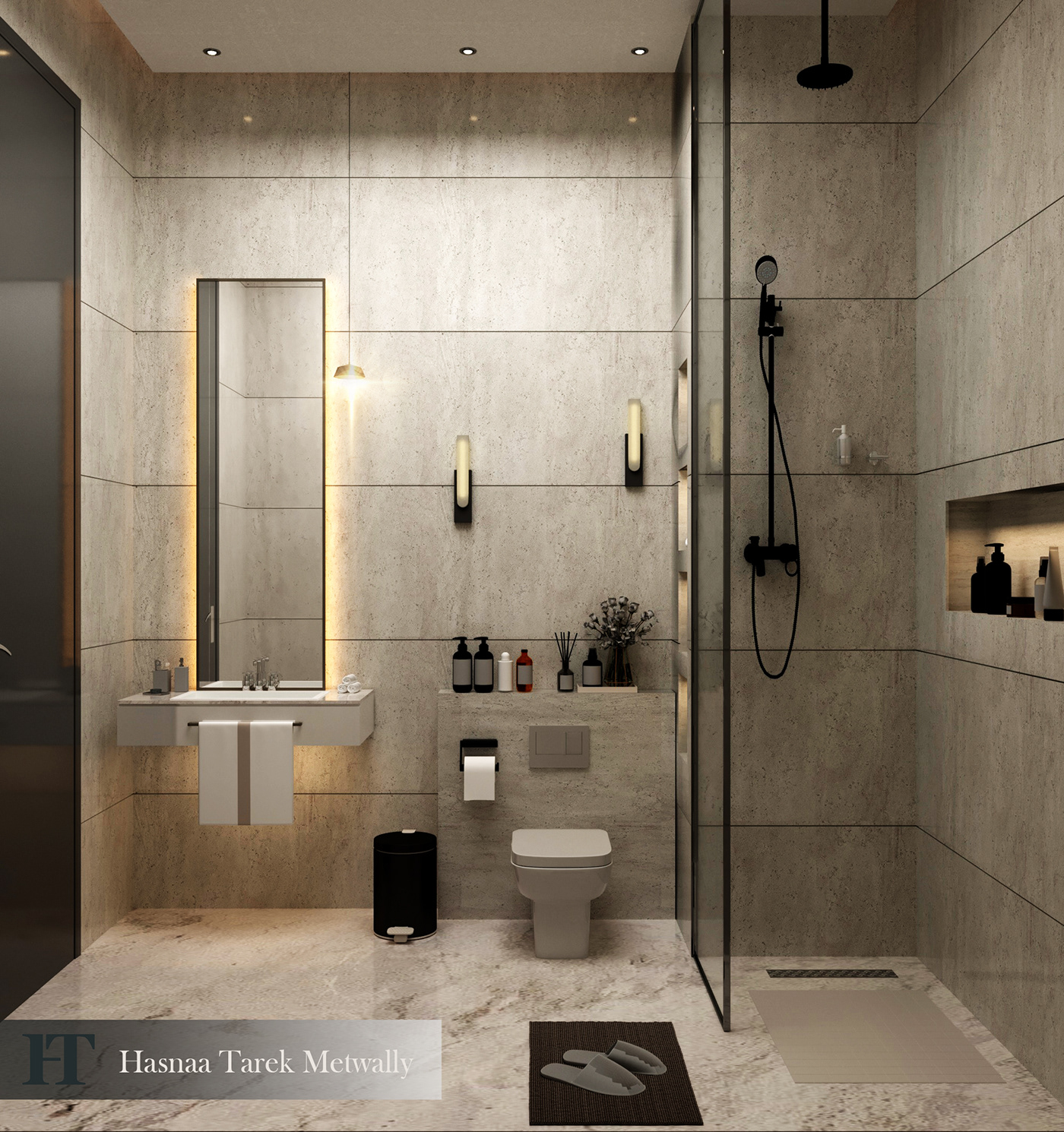 SHOWER bathroom Render interior design  3D 3ds max corona Sink toilet wc