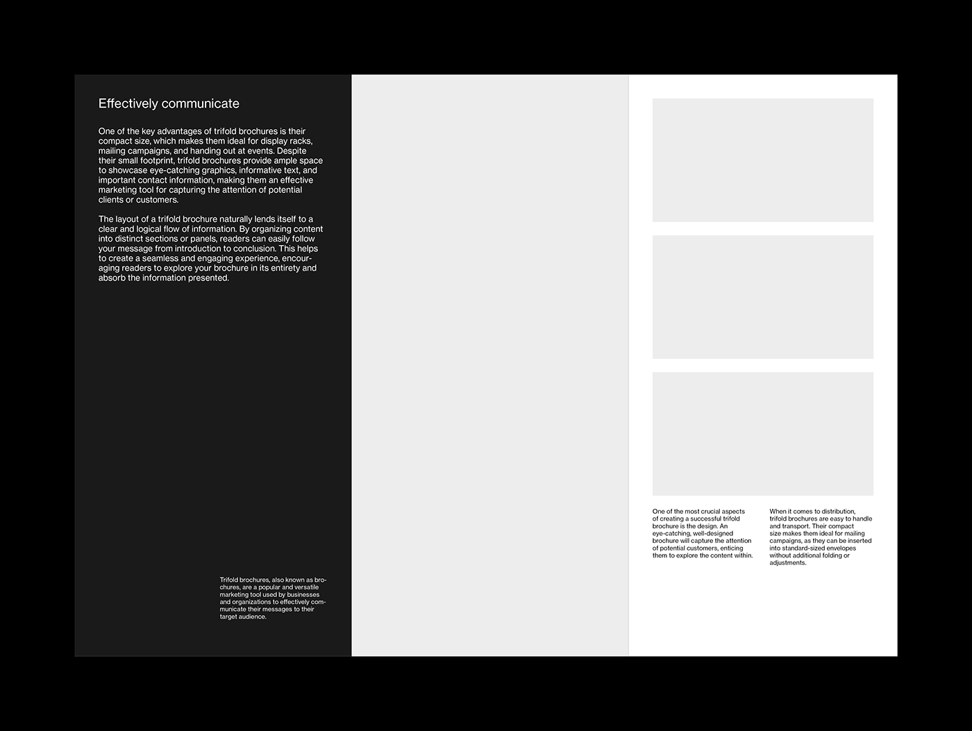 A4 Trifold Leaflet / Brochure Grid System for Adobe InDesign | Spread Example