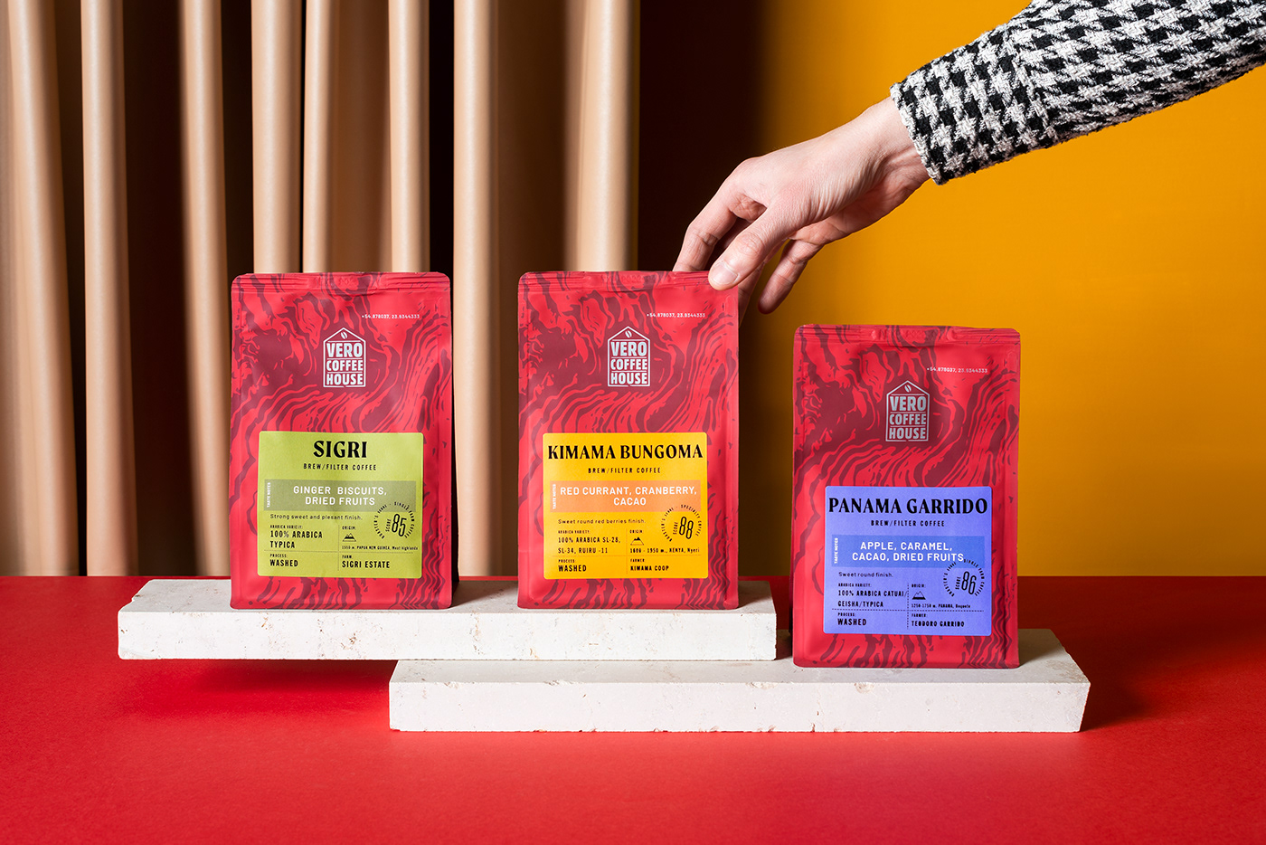 boutique Coffee Colourful  colours craft Packaging packaging design typography   vibrant