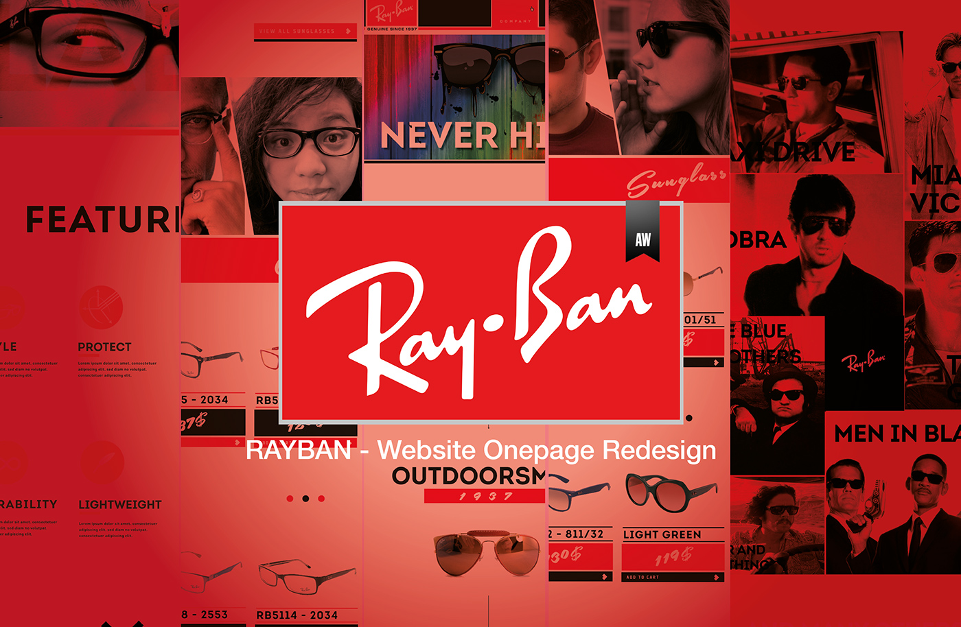 rayban ray ban glass glasses new look redesign Website Web site Sunglasses user interface Style optic