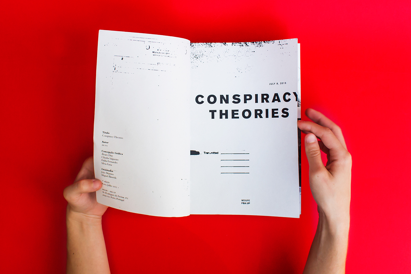 book conspiracy design fbaup red editorial InDesign reality