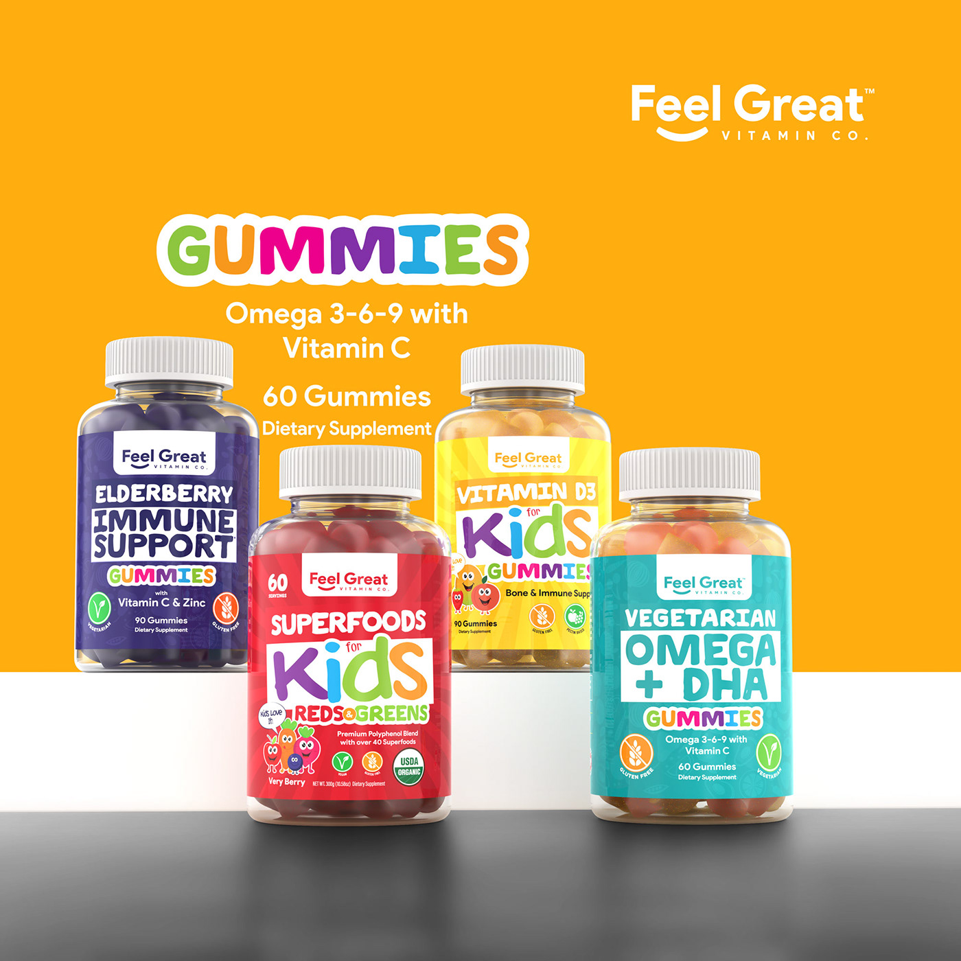 Amazon Product Amazon product Render 3D gummies vitamins supplements nutrition Packaging