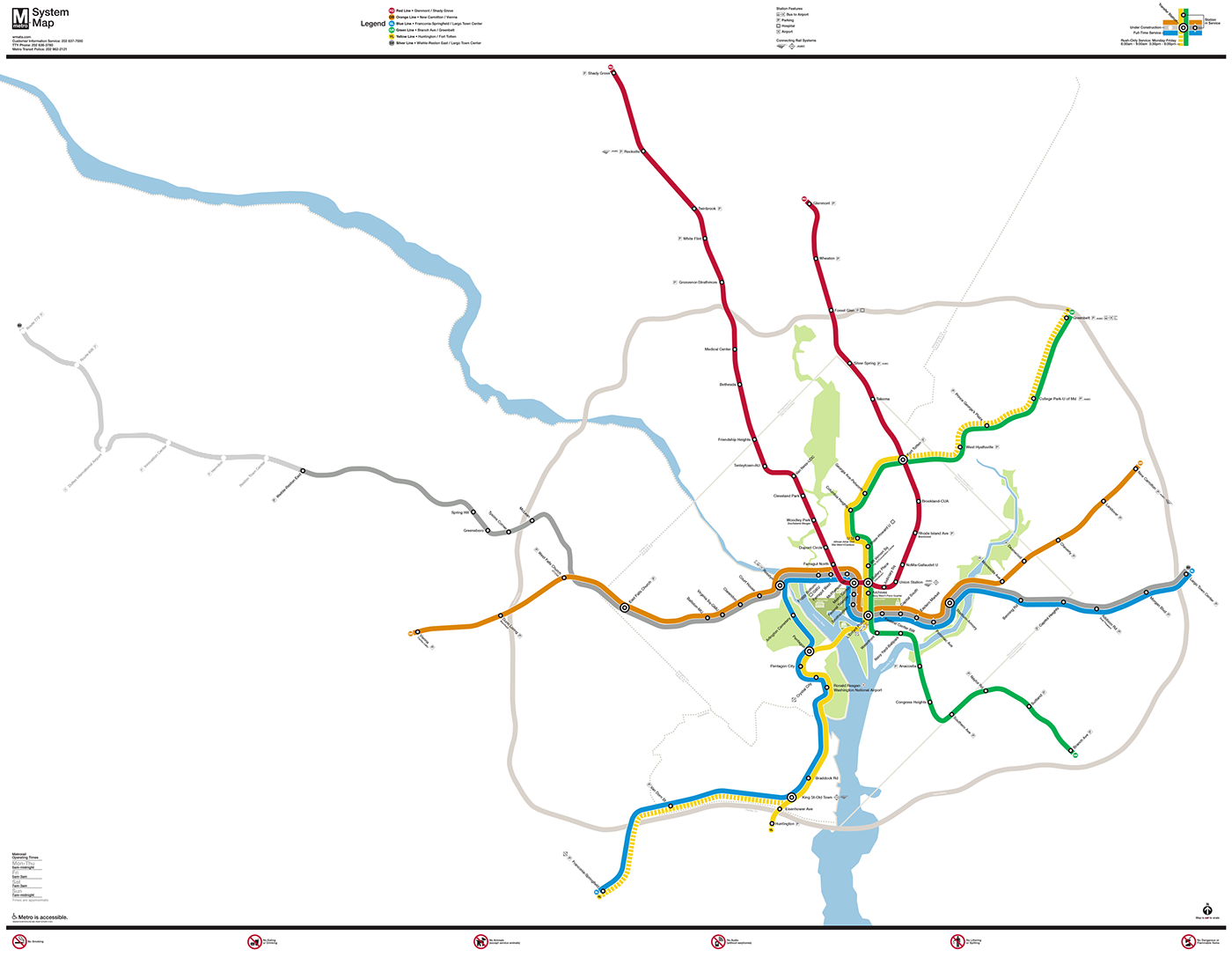 washington dc washington metro  metro wmata subway map map