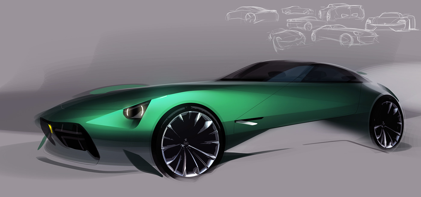 car sketch PS rendering