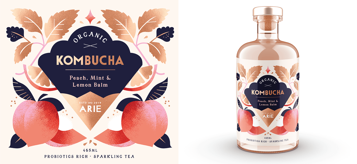 drink floral kombucha Packaging