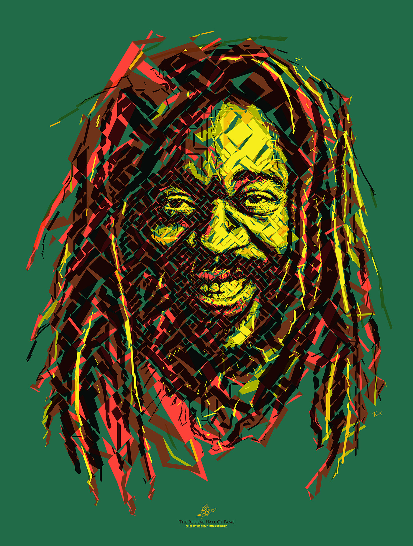 reggae photomosaic mosaic illustrations jamaica fine art poster carribean rastafari roots