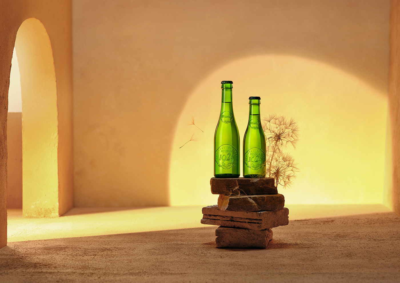 bottle product green beer Advertising  set design  art direction  campaign design